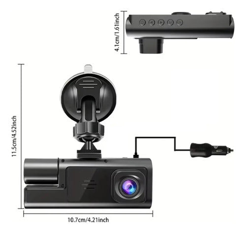 Camara Para Auto Dashcam Grabadora Frontal Y Trasera + 64 Gb