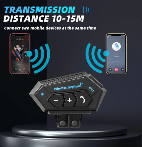 Auriculares Simil Intercomunicador Para Motos Bluetooth