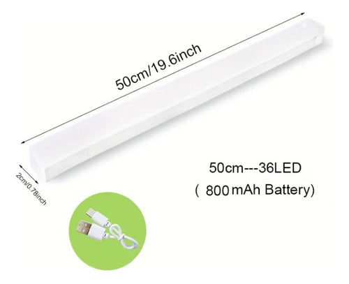 Lampara Tubo Luz Led Recargable Sensor De Movimiento 50cm