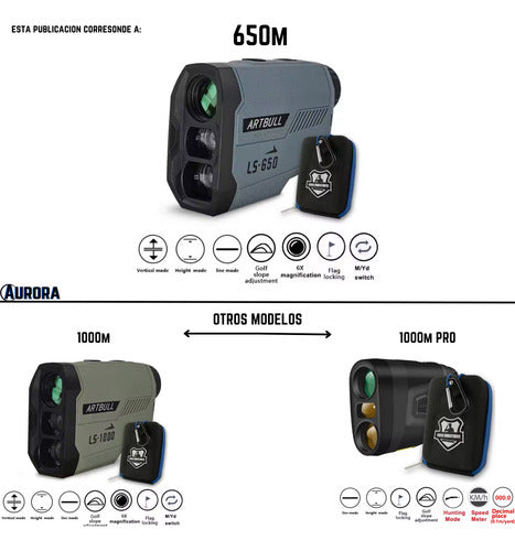Telemetro Laser Rangefinder Artbull 650m - Caza Y Tiro Golf