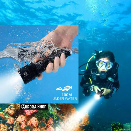 Linterna De Buceo De Alta Potencia Sumergible Con Bateria