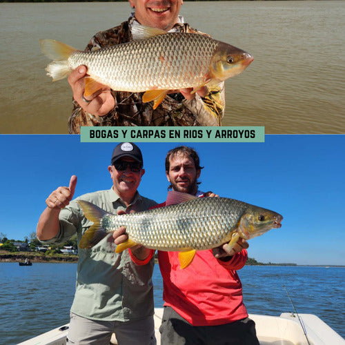 Combo De Pesca Con Caña Reel Tanza Estuche Señuelos Anzuelos