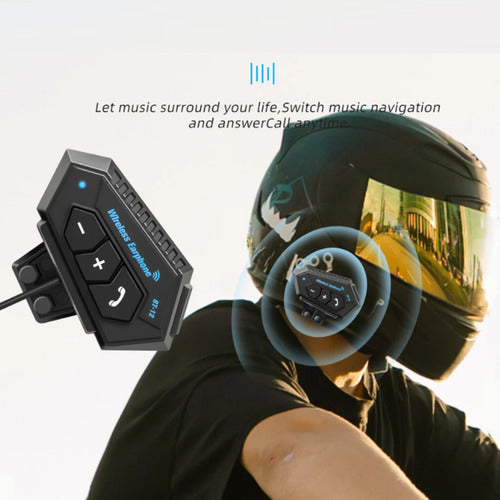 Auriculares Simil Intercomunicador Para Motos Bluetooth