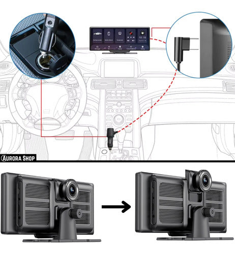 Pantalla Multimedia Carplay Universal Camara Frontal + 64 Gb