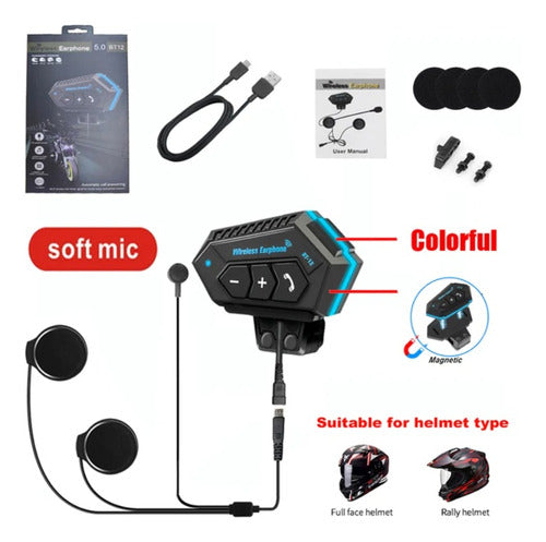 Auriculares Simil Intercomunicador Para Motos Bluetooth