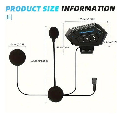 Auriculares Simil Intercomunicador Para Motos Bluetooth