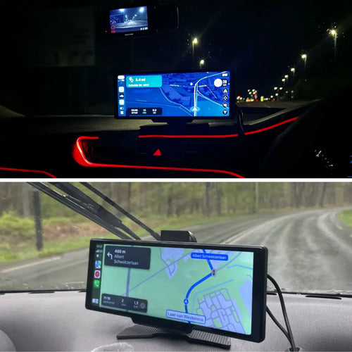 Pantalla Multimedia Carplay Universal Camara Frontal + 64 Gb Negro