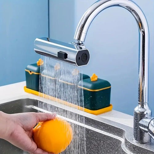 Cabezal Puntero Giratorio Canilla Cocina Universal 4 Modos Plateado Brillante
