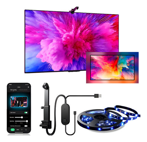 Cinta Tira Luces Led Rgb Sincroniza Colores De Tv O Monitor