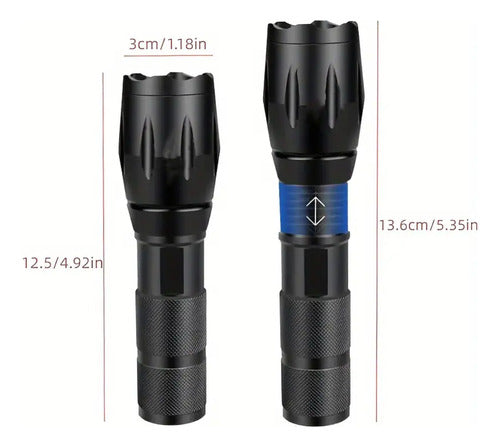 Linterna De Caza Táctica Con Soporte Rifle Bateria Cargador Multicolor