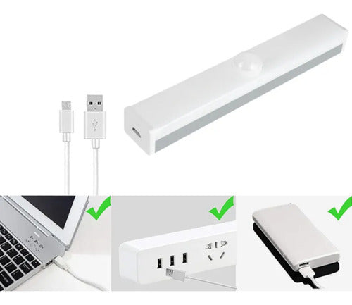 Lampara Tubo Luz Led Recargable Sensor De Movimiento 50cm