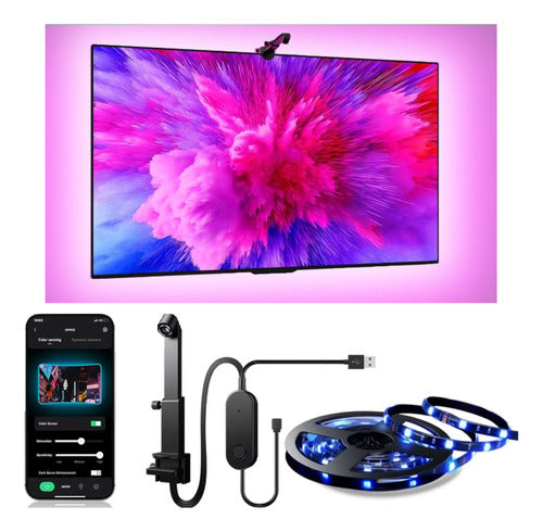 Cinta Tira Luces Led Rgb Sincroniza Colores De Tv O Monitor