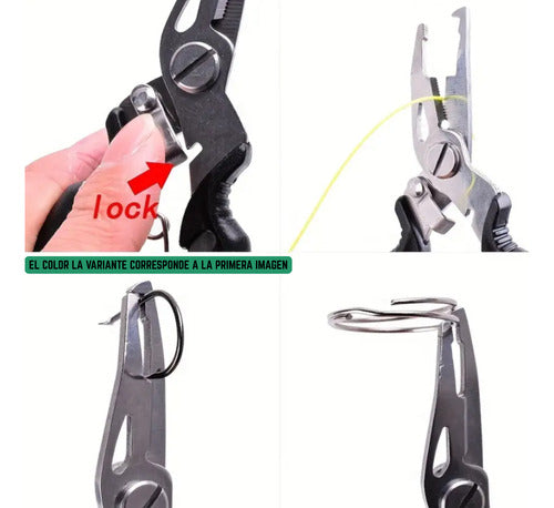 Pinza Alicate Multiuso De Pesca Con Funda Saca Anzuelos