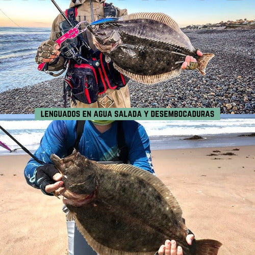 Combo De Pesca Con Caña Reel Tanza Estuche Señuelos Anzuelos