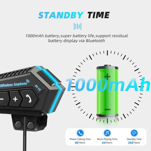 Auriculares Simil Intercomunicador Para Motos Bluetooth