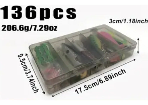 Kit Pesca Señuelos Cebos Pesca Set De Salda Dulce 136 Piezas 136 Piezas