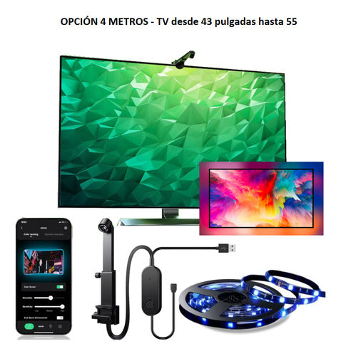 Cinta Tira Luces Led Rgb Sincroniza Colores De Tv O Monitor