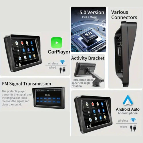 Radio Multimedia Pantalla Android Apple Carplay + Camara 7''