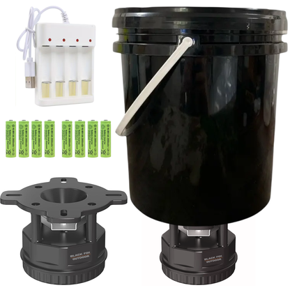 Cebadero para Comedero Motor Automático + 8 Baterias + Cargador + Recipiente