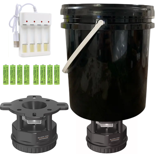 Cebadero para Comedero Motor Automático + 8 Baterias + Cargador + Recipiente