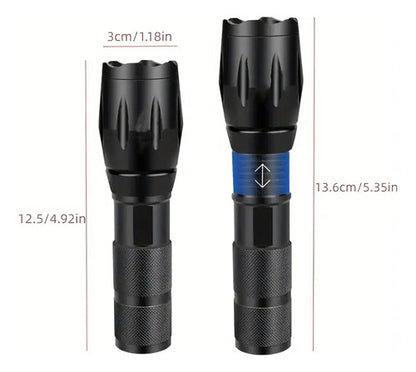 Linterna De Caza Táctica Con Bateria Recargable Y Cargador Multi Color Negro