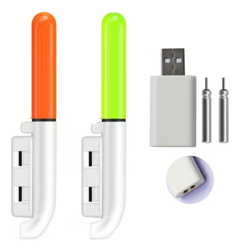 Puntero De Luz Led Para Caña Pesca Con Baterias Cargador Usb