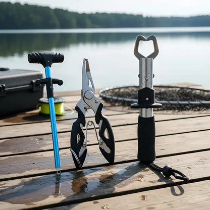 Combo De Pesca Pinza De Corte Pinza Boga Grip Y Saca Anzuelo Negro