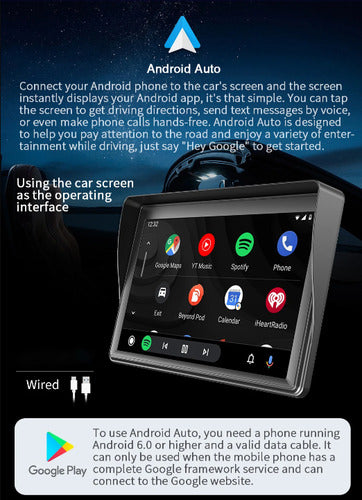 Radio Multimedia Pantalla Android Apple Carplay + Camara 7''