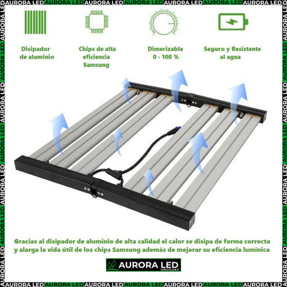 Panel 320 W Led Barras Lámpara Cultivo Indoor Aurora Led  3000k4000k660nm