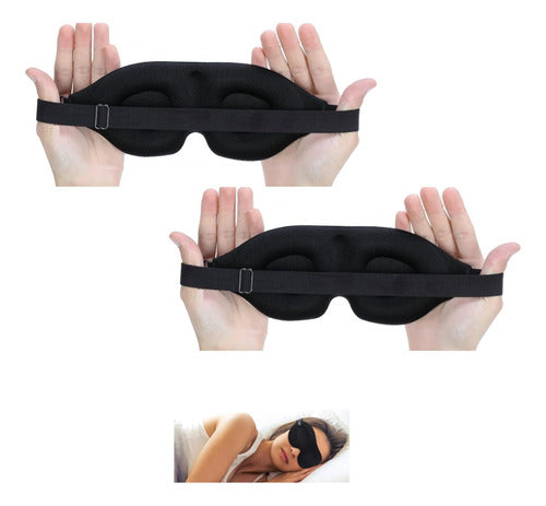 Antifaz Para Dormir Con Mullido 3d Ergonómico Set Pack X2