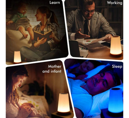 Lampara Veladora Luz Led Decorativa De Noche Recargable Rgb Marrón Claro Blanco