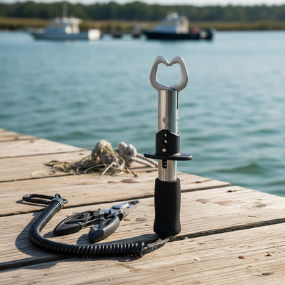 Combo De Pesca Pinza De Corte Multiuso Con Funda Y Boga Grip Metal