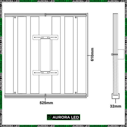 Panel 320 W Led Barras Lámpara Cultivo Indoor Aurora Led  3000k4000k660nm