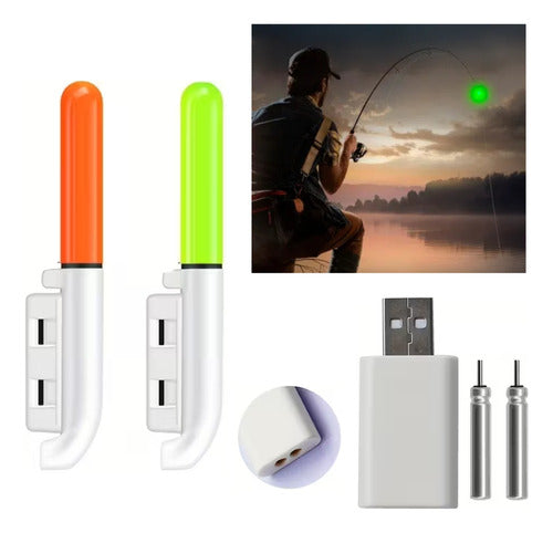 Puntero De Luz Led Para Caña Pesca Con Baterias Cargador Usb