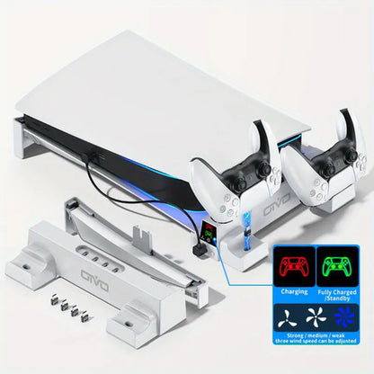 Base Soporte Horizontal Para Playstation 5 Ps5 Refrigerante Blanco