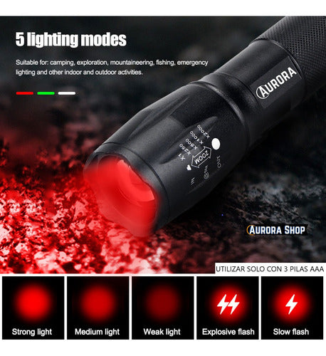 Linterna De Caza Táctica Luz Roja