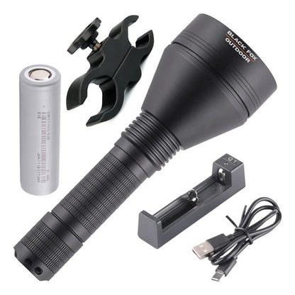 Linterna Táctica Super Potente De Caza O Camping Black Fox Blanco Con Soporte Para Mira