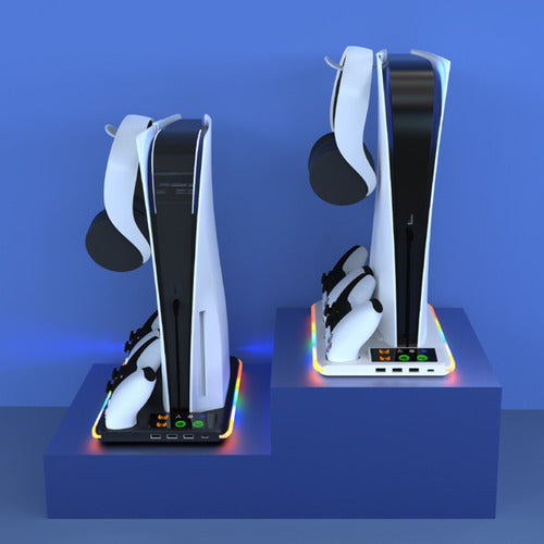 Base Soporte Vertical Para Playstation 5 Ps5 Refrigerante Blanco