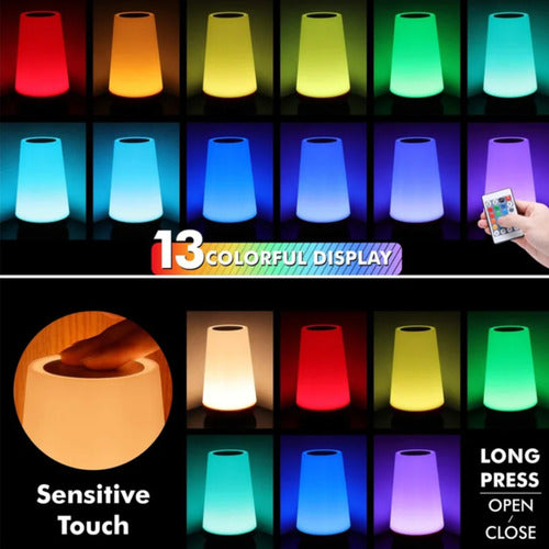 Lampara Veladora Luz Led Decorativa De Noche Recargable Rgb Marrón Claro Blanco
