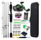 Combo Pesca Caña + Reel Rotativo + Estuche + Señuelos + Etc