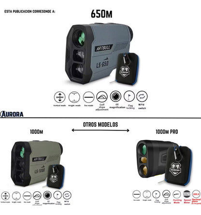 Telemetro Laser Rangefinder Artbull 650m - Caza Y Tiro Golf