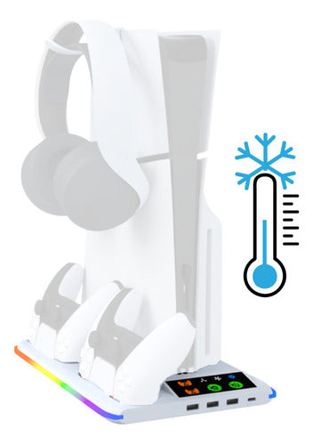 Base Soporte Vertical Para Playstation 5 Ps5 Refrigerante Blanco