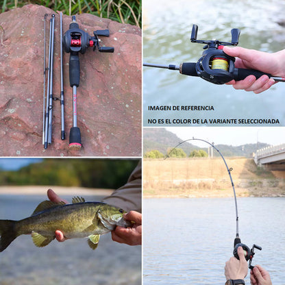 Combo Pesca Caña + Reel Rotativo + Estuche + Señuelos + Etc