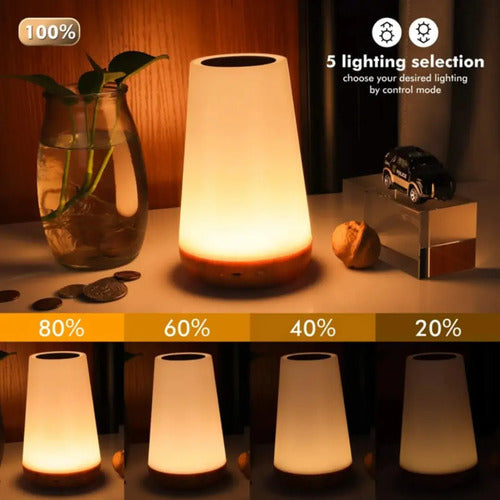 Lampara Veladora Luz Led Decorativa De Noche Recargable Rgb Marrón Claro Blanco