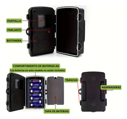 Cámara Trampa De 16mp Sensor De Movimiento Infrarrojo + Sd