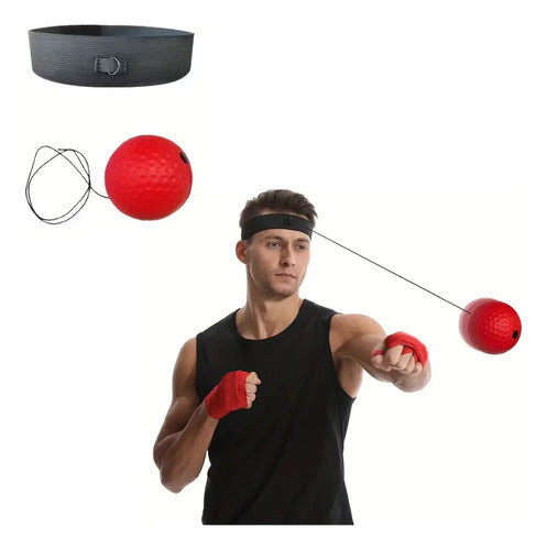 Pelota De Reflejos Con Vincha Banda Elastica Entrenar Boxeo Negro Universal