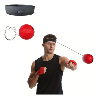 Pelota De Reflejos Con Vincha Banda Elastica Entrenar Boxeo Negro Universal