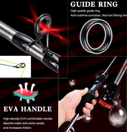 Combo Pesca Caña + Reel Rotativo + Estuche + Señuelos + Etc