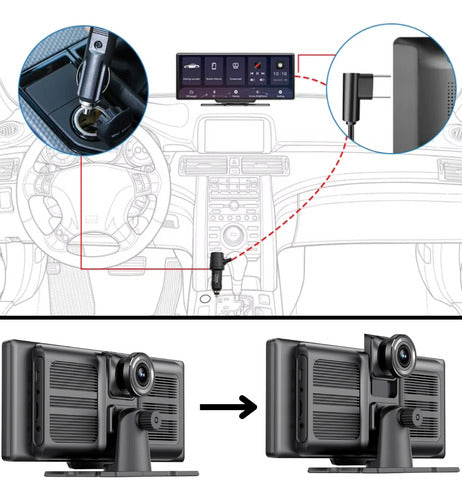 Pantalla Multimedia Carplay Universal Camara Frontal + 64 Gb
