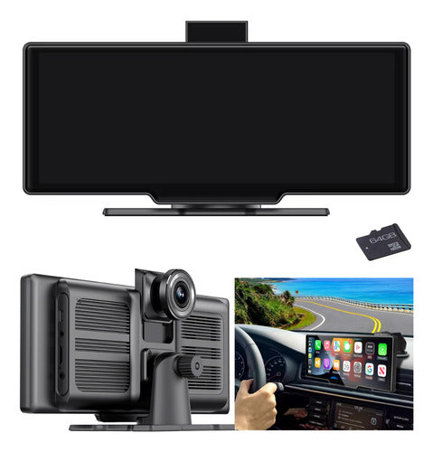 Pantalla Multimedia Carplay Universal Camara Frontal + 64 Gb